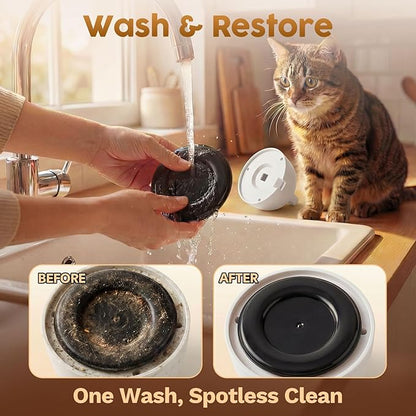 Interactive Cat Toys for Indoor Cats: Upgraded 360° Automatic Spin Flying Bird Feather Wand with Silicone Protected Rod Safe Play, Strong 8cm Suction Cup, USB-Rechargeable for Bored Kittens and Adult