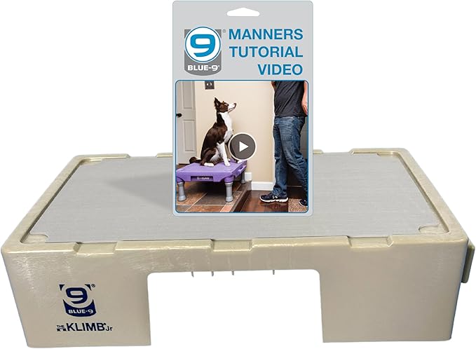 Blue-9 KLIMB Jr. Professionally Designed Dog Training Platform and DIY Guide for Behavior Basics, Made in The USA, Tan