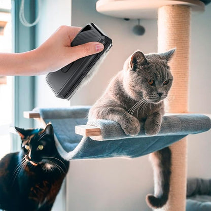 PUREVACY Black Self Cleaning Slicker Brush. Cat Brush with Release Button. Self Cleaning Dog Brush for Long Haired Dogs and Short Haired with Sturdy Case, Blades. Pet Grooming Brush for Dogs Shedding