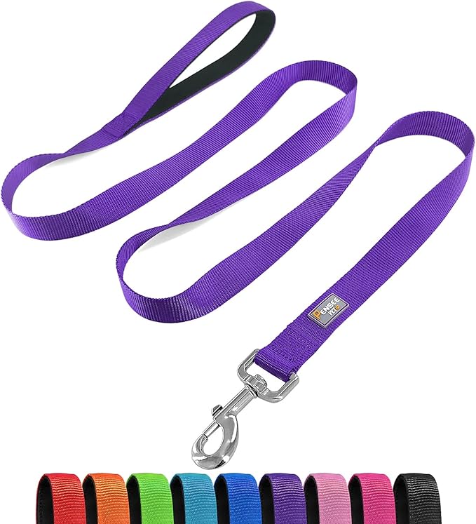 Basic Dog Leashes 6 FT Padded Handle Nylon Dogs Leashes for Large Dogs Purple