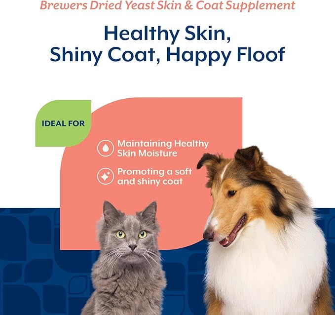 NaturVet – Brewer’s Dried Yeast Formula with Garlic Flavoring – Plus Omegas | Rich in Omega-3, 6 & 9 Fatty Acids | Fortified with B1, B2, Niacin & Vitamin C | for Dogs & Cats | 1000 Chewable Tablets