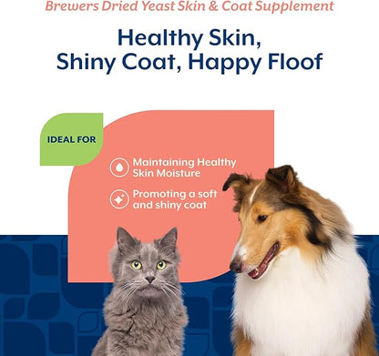 NaturVet – Brewer’s Dried Yeast Formula with Garlic Flavoring – Plus Omegas | Rich in Omega-3, 6 & 9 Fatty Acids | Fortified with B1, B2, Niacin & Vitamin C | for Dogs & Cats | 1000 Chewable Tablets
