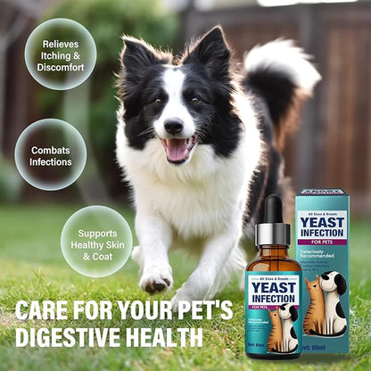 Yeast Infection Treatment for Dogs，Dog Ear Infection Treatment, Prevention & Treatment of Skin & Ear Tract Infections - for Dogs & Cats, 2Fl Oz