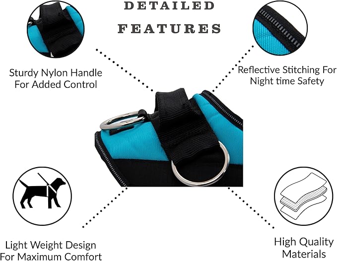 ShawnCo Essential Dog Harness, No-Pull Pet Vest with 3 Leash Clips, No Choke, Reflective, Adjustable and Padded, for Easy Walking and Training for Small, Medium and Large Dogs (White Marble, S)
