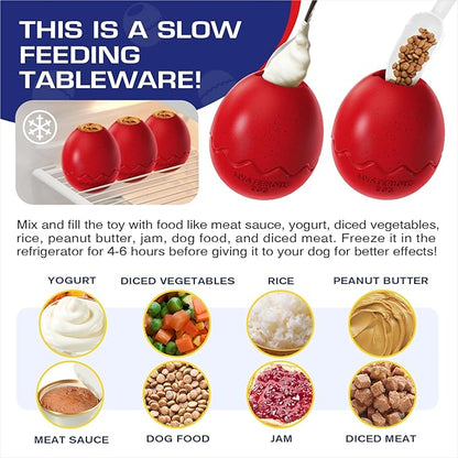 Extra-Large Size Dog Fillable Toy - Filler Lick Ball for Large Aggressive Chewers Breed Dogs Durable Peanut Butter Balls & Kibble Treat Dispenser & Chew Toys