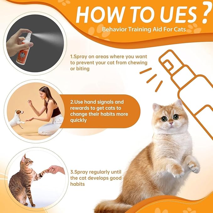 PurrBark Natural Cat Deterrent Spray - Stop Scratching Protect Furniture Sofa Rugs Curtains | Safe Training Aid for Cats & Kittens | Indoor & Outdoor Spray | Non-Toxic Anti-Scratch Formula (2x100mL)