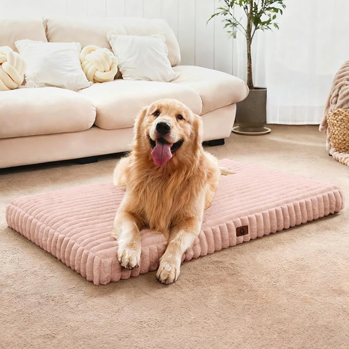 Cozila Dog Beds for Large Sized Dog, Orthopedic Pet Bed with Waterproof Lining, Soft Short Plush Surface & Egg Crate Foam, Machine Washable Pet Bed with Removable Cover & Anti Slip Bottom