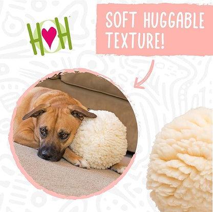 HuggleHounds Plush Ball Dog Toy - Dog Fuzzy Toy, Plush with Soft Fleece, Durable for Small and Large Breeds - 8" Seafoam HuggleFleece Ball, Large