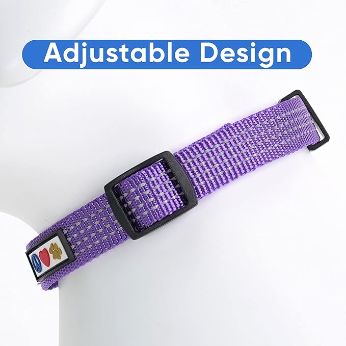 Pawtitas Reflective Dog Collar Adjustable Dog Collars for Small Dogs Puppy Collar Small Dog Collar Purple Dog Collar