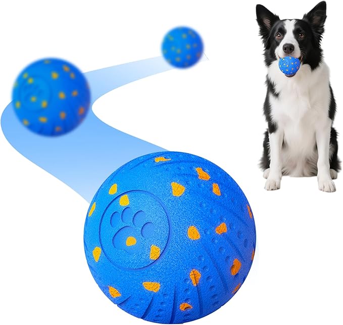 NETRCO Smart Interactive Dog Toys, Activated Moving, Bouncing, Rotating Ball for Medium/Large Dogs, 2025 E-TPU Material, Motion-Activated Dog Gift to Keep Them Busy (Orange) (Blue)