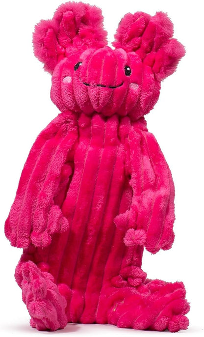 HuggleHounds X-Brace Squeaky Dog Toy - Interactive Dog Toys for Large Pets to Keep Them Busy, Pet Supplies, Soft & Cute Puppy Plush with Squeak, Tough Plushy - Gillie Axolotl, Large