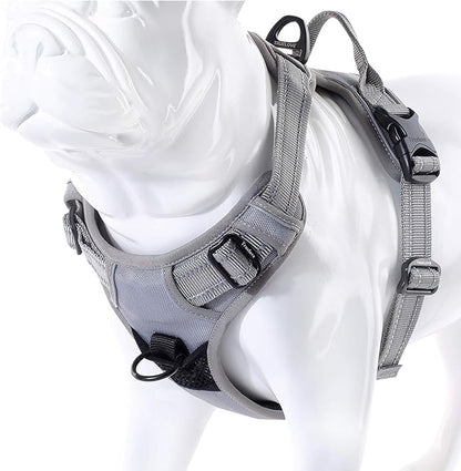 JUXZH Truelove No Pull Dog Harness with Easy Control Handle and 2 Leash Attachments,Reflective Adjustable Pet Vest