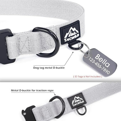 Dog Collar for Large Dogs - Adjustable, Chew Proof Nylon Collar with Metal Quick Release Buckle and D-Ring for Dog Tags (Alaska Daybreak, 2XL(1.5''Width, Fit 20''-32''))