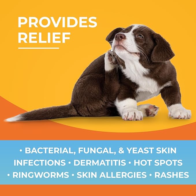 Paw Science Antibacterial & Antifungal Medicated Wipes for Dogs and Cats – 100 Count - Chlorhexidine Wipes with Ketoconazole for The Treatment of Rashes, Skin Infections, Itchy Paws, and Pet Acne