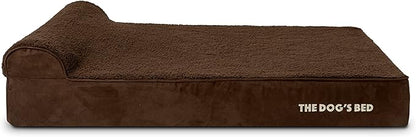 The Dog’s Bed Orthopedic Headrest Dog Bed XL Brown Plush, Memory Foam, Pain Relief for Arthritis, Hip & Elbow Dysplasia, Post Surgery, Lameness, Waterproof Washable Cover, Veterinary Approved