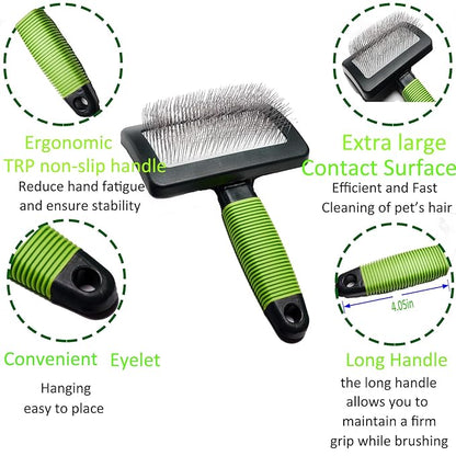 Dog Slicker Brush - Large Grooming Brushes for Dogs and Cats - Professional Groomer Supplies for Long Hair Pet - Slicker Brush For Goldendoodles-Easy To Use - Comfortable - Removes Long and Loose Hair