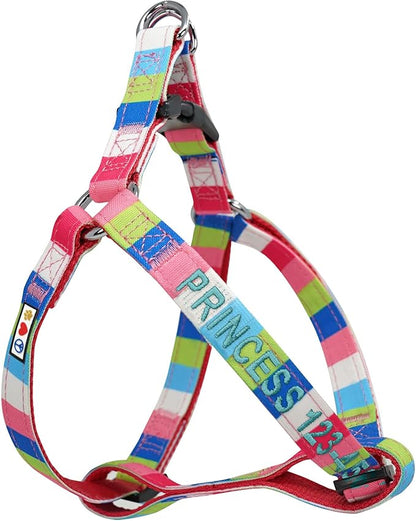 Pawtitas Personalized Dog & Puppy Harness Small Pink/Blue/Teal/Green Custom ID Tag Adjustable No Pull Vest