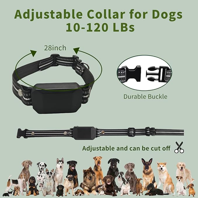 Dog Shock Collar Dog Training Collar with Remote Innovative IPX67 Waterproof with 5 Training Modes, Rechargeable E-Collar for All Breeds- Green