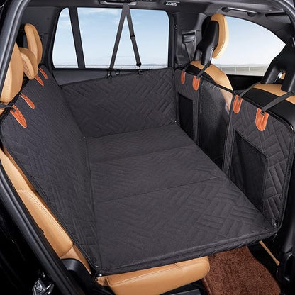 YJGF Back Seat Extender,Dog Seat Cover for Back Seat,Hard Bottom Car Seat Cover for Dogs,Dog Hammock for Car,Back Seat Pet Cover for Dogs(Black,for Car/SUV/Small Truck)