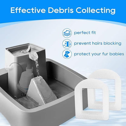MyfatBOSS 24PCS Cat Water Fountain Filter Compatible with Petsafe Water Fountain, for Drinkwell Pet Fountain Filters, Replacement Foam Filters for 360 Pet Fountain Seaside Pagoda 1/2 Gallon Fountains