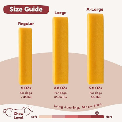 Majestic Pet Himalayan All-Natural Yak Style Cheese Dog Chews Made with 100% Cows Milk- Long Lasting Dental Chew for Dogs - Healthy Pet Treats (Dental & Bone Support, Large, 1 Pack)