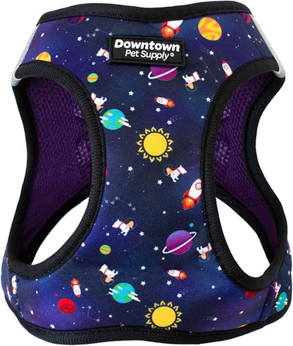 Downtown Pet Supply Step-in Dog Harness – No Pull, Adjustable Padded Mesh with Reflective Trim, Secure Buckle Strap – Comfortable & Breathable Small Dog Harness, Medium, Space