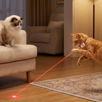 Walfront Cat Toys, Adjustable Fit 9.1–13.4"(23–34cm) Wide Beam Angle Brown Light-Up Collar, USB Rechargeable 2 Modes with Automatic Chasing, Playtime at Home for Energetic Cats, Fun Exercise