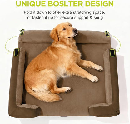 Orthopedic Dog Bed for Extra Large Dogs,XXL Waterproof Egg Crate Memory Foam Pet Bed Bolsters with Removable Washable Cover & Non-Slip Bottom, Tennis Ball Toy, 45 x 35