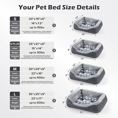 SIWA MARY Dog Beds for Small Dogs & Cats, Washable Dog Sofa Bed with Wide Sides, Pentagram Pattern Design, Pet Cuddler Bed, Warming Soft Calming Puppy Bed for Sleeping, Non-Slip Bottom