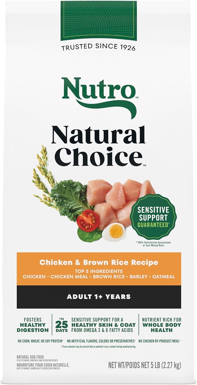 Nutro Natural Choice Adult Dry Dog Food, Chicken & Brown Rice Recipe, 5 lb. Bag