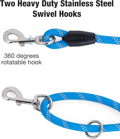 Long Dog Leash for Dog Training 20FT, Heavy Duty Dog Lead for Large Medium Small Dogs Outside Walking, Playing, Camping, or Yard, Blue