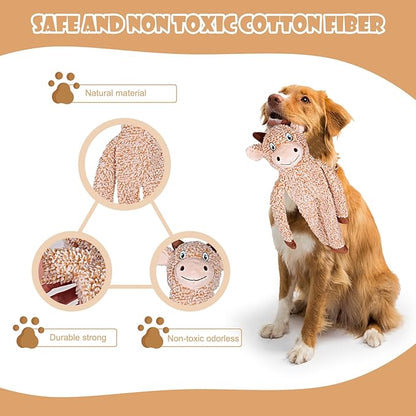 BUYPOW No Stuffing Dog Toys for Large Dogs, 5 Pack Squeaky Crinkle Interactive Dog Animals, Plush Teething Toys to Keep Them Busy, Cute Funny Dogs Gifts for Small Medium Large Breed