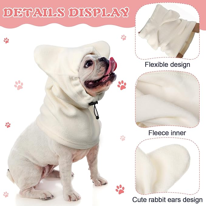 Clysee Winter Dog Hats Quiet Ears for Dogs Ear Muffs Pet Neck Warmer Scarf Hoodie Noise Protection Cover Beanie Head Wrap Costume for Pet Dog Cats(Apricot,S)