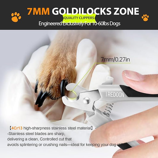 Dog Nail Clippers and Trimmers with Nail File, Ultra-Sharp 4CR13 Stainless Steel Blades Pet Grooming Nail Clippers for Small Medium-Large Breeds