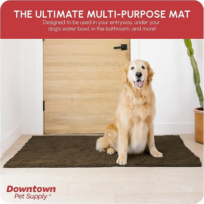 My Doggy Place Dog Mud Mat, 60" x 36" Brown – Thick Microfiber Entry Rug for Snow, Mud & Salt – Absorbent, Quick-Dry, Washer-Safe & Non-Slip, X-Large