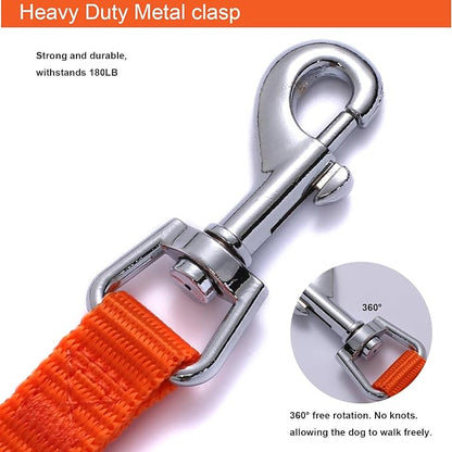 6 FT Puppy Leashes, Strong Traditional Style Leash with Easy to Use Collar Hook,Dog Lead Great for Small and Medium and Large Dog (Orange, 5/8 in x 6 ft)