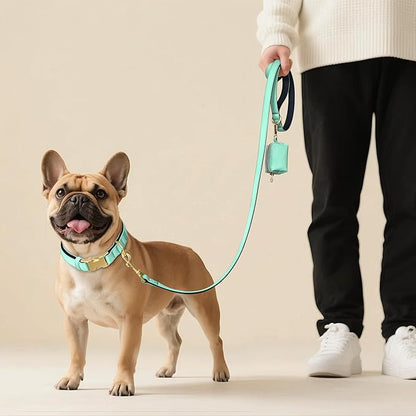 Didog Soft Padded Dog Collar for Large Dogs, Colorful and Durable Pet Collar with Quick Release Buckle, Light and Breathable for Daily Walking, Teal, L