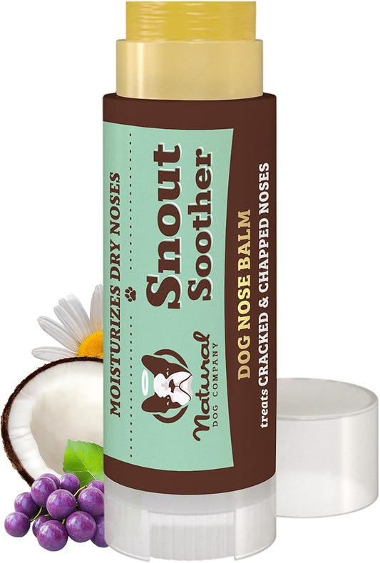 Natural Dog Company Snout Soother Balm – Dog Nose Balm for Dry Cracked Snouts, Moisturizing Winter Nose Care with Coconut Oil & Shea Butter, Lick Safe Dog Snout Balm for All Breeds, 0.15 oz Stick