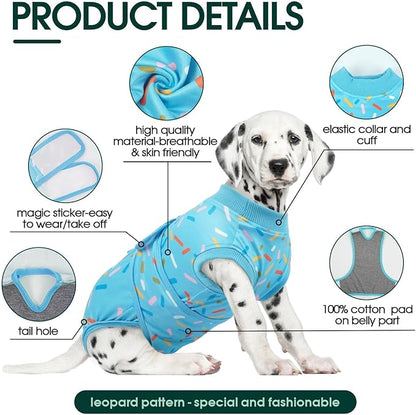 Kuoser Dog Surgery Suit, Dog Surgery Suit Male Neuter, Comfy Puppy Recovery Suit Doggie Onesie, Post-Op Onesie for Female & Male Dogs, Soft Protective Wear, BlueRibbon XS