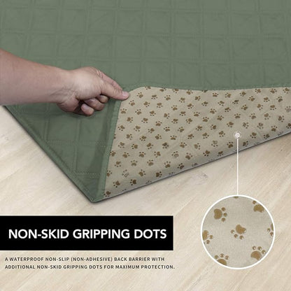 Easy-Going 100% Waterproof Dog Bed Cover, Non-Slip Pet Blanket for Furniture, Washable Couch Cover, Repleasement Sofa Cover (120X82 in,Greyish Green)