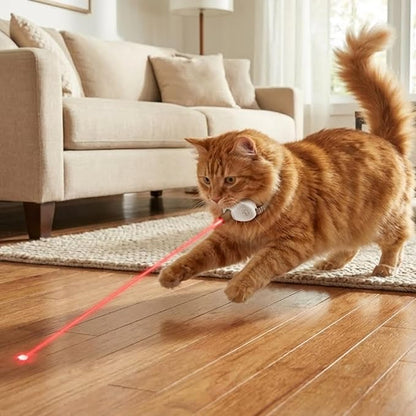 Walfront Cat Toys, Adjustable Fit 9.1–13.4"(23–34cm) Wide Beam Angle Brown Light-Up Collar, USB Rechargeable 2 Modes with Automatic Chasing, Playtime at Home for Energetic Cats, Fun Exercise