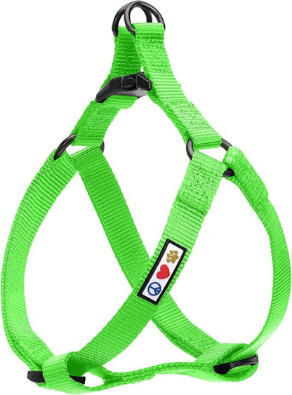 Pawtitas Solid Step-in Dog Harness – Adjustable No-Pull Vest for Puppies to Seniors, Safe & Comfortable M Green