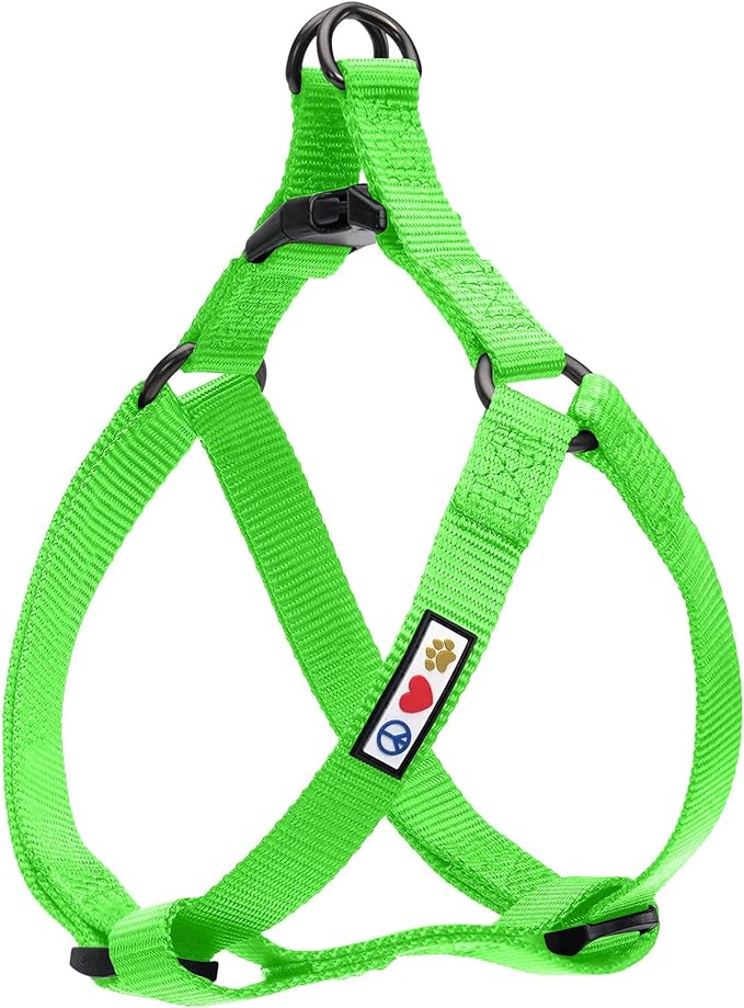 Pawtitas Solid Step-in Dog Harness – Adjustable No-Pull Vest for Puppies to Seniors, Safe & Comfortable XS Green