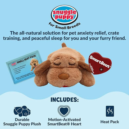 Snuggle Puppy Original Dog Toy for Small Breeds - Heartbeat Puppy for Dogs - Pet Anxiety Relief and Calming Aid - Comfort Dog Toys for Behavioral Training