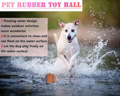 FCCUM Dog Toy Ball,Rubber Sound-Producing Toy Ball, with a Groove Design That is Resistant to Bites, Has a High Bounce, Dog Training Interactive Pet Toy, Relieving Pet Anxiety,Pack of 2