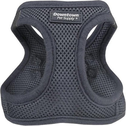 Downtown Pet Supply Step-in Dog Harness – No Pull, Adjustable Padded Mesh with Reflective Trim, Secure Buckle Strap – Comfortable & Breathable Small Dog Harness, Small, Charcoal
