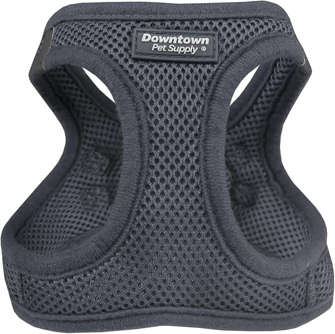 Downtown Pet Supply Step-in Dog Harness – No Pull, Adjustable Padded Mesh with Reflective Trim, Secure Buckle Strap – Comfortable & Breathable Small Dog Harness, XX-Small, Charcoal