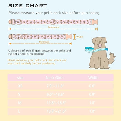 Faygarsle Pink Dog Collar for Small Medium Large Dogs Cute Puppy Collars for Female Dogs Funny Dog Collars for Summer Spring Wedding Necklace Girl Dog Collar M