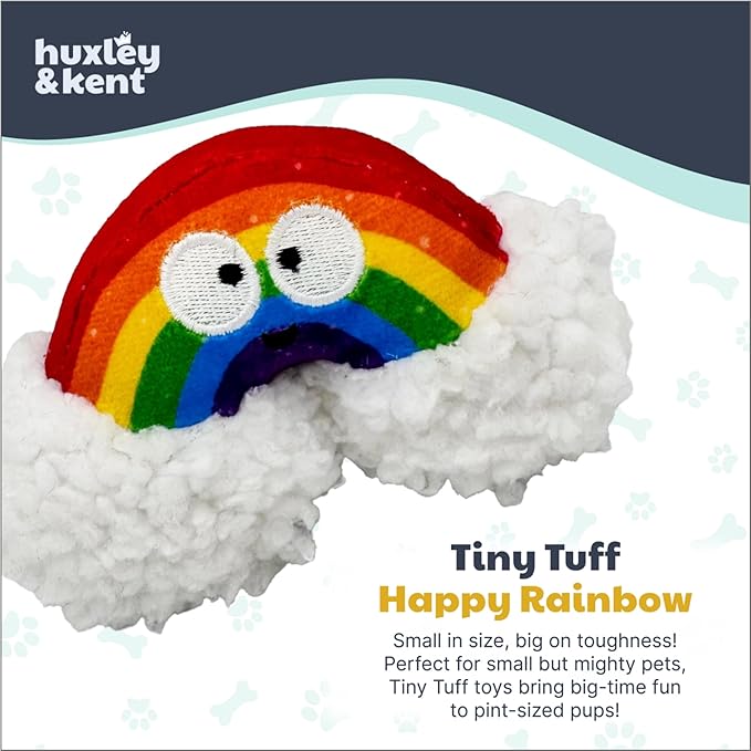 Huxley & Kent Interactive Crinkle Puppy Toys w/ Power Plush Tech - Cute Puppy Toys - Dog Toys for Enrichment (Happy Rainbow, Small)