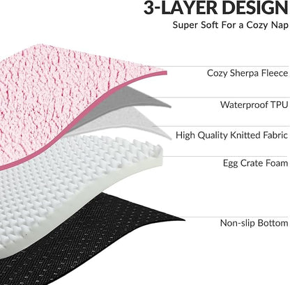 Patas Lague Orthopedic XL Dog Bed Large Sized Dog 42''X28'', Waterproof L Bolster Big Large Pet Sofa Beds with Removable Washable Cover, Soft Comfortable Pet Couch Crate Mat with Nonskid Bottom, Pink